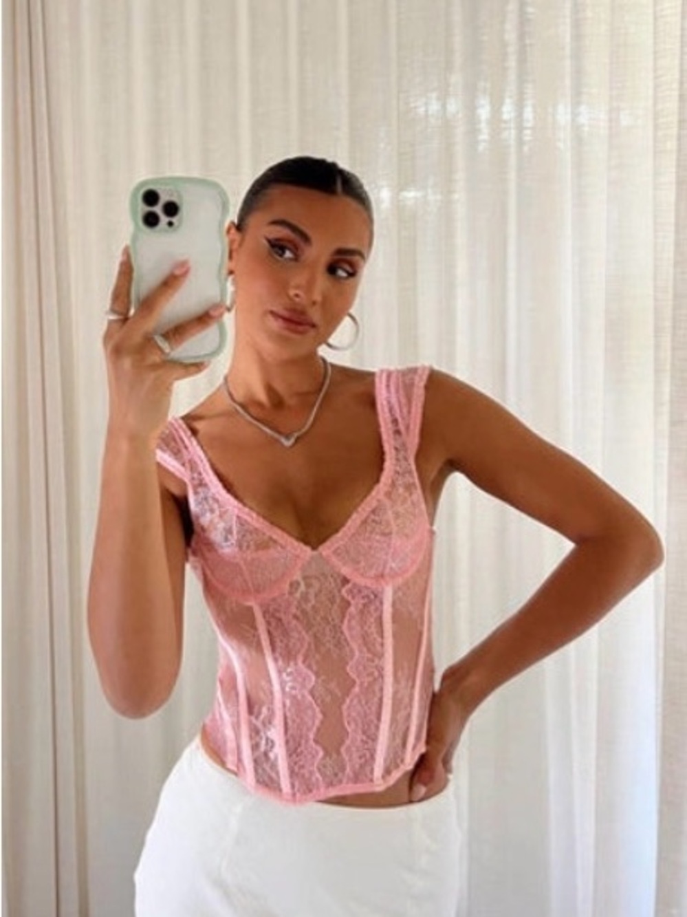 Lioness Blush Lace corset